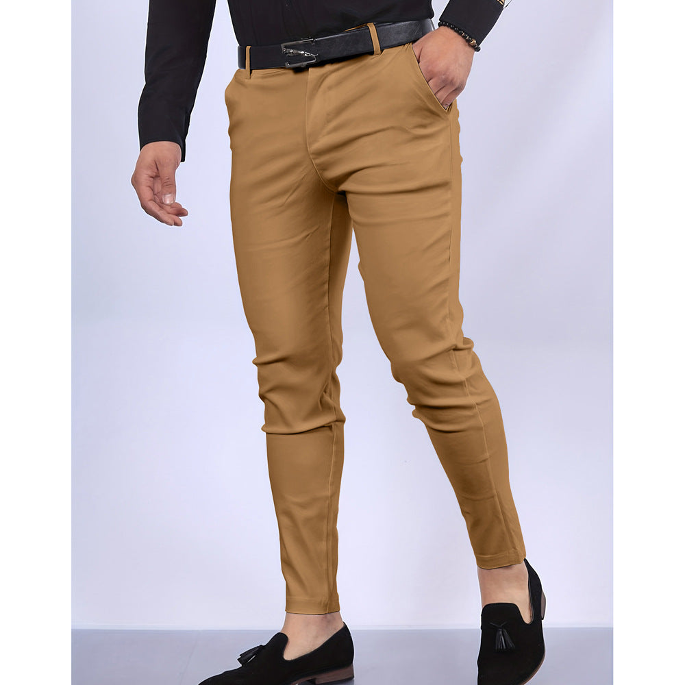 Men's Solid Color Faux Pocket Formal Casual Pants UMAIR & HAYAT SELLER