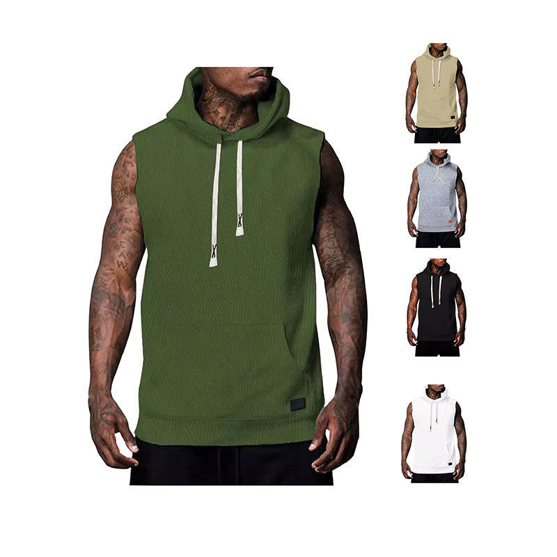 Sleeveless Vest Top Men's Waistcoat Hooded 1
