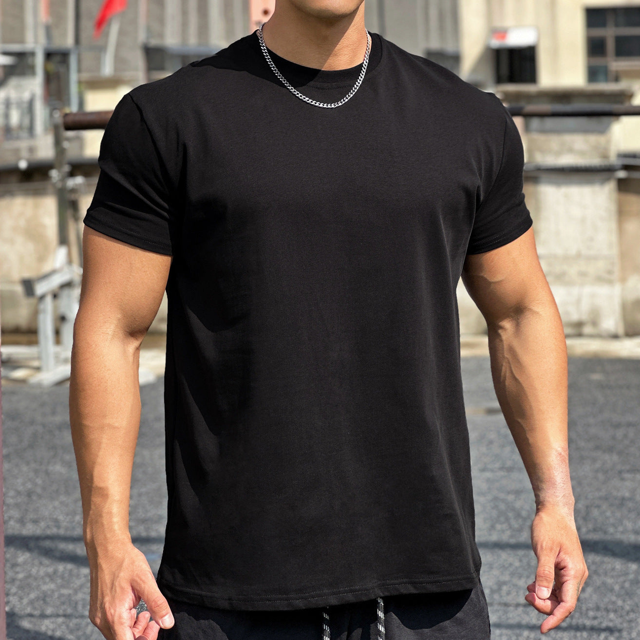 Muscle Sports Loose Cotton Fitness Short Sleeve Men UMAIR & HAYAT SELLER