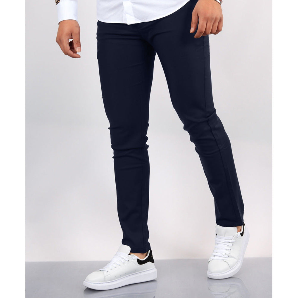 Men's Solid Color Faux Pocket Formal Casual Pants UMAIR & HAYAT SELLER
