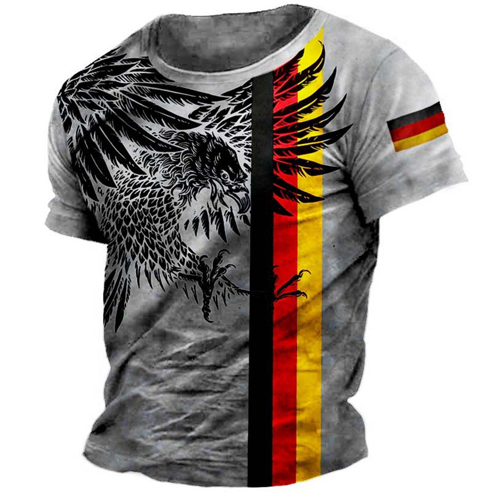 Printed Pattern Men's Short-sleeved T-shirt Casual Breathable Top UMAIR & HAYAT SELLER