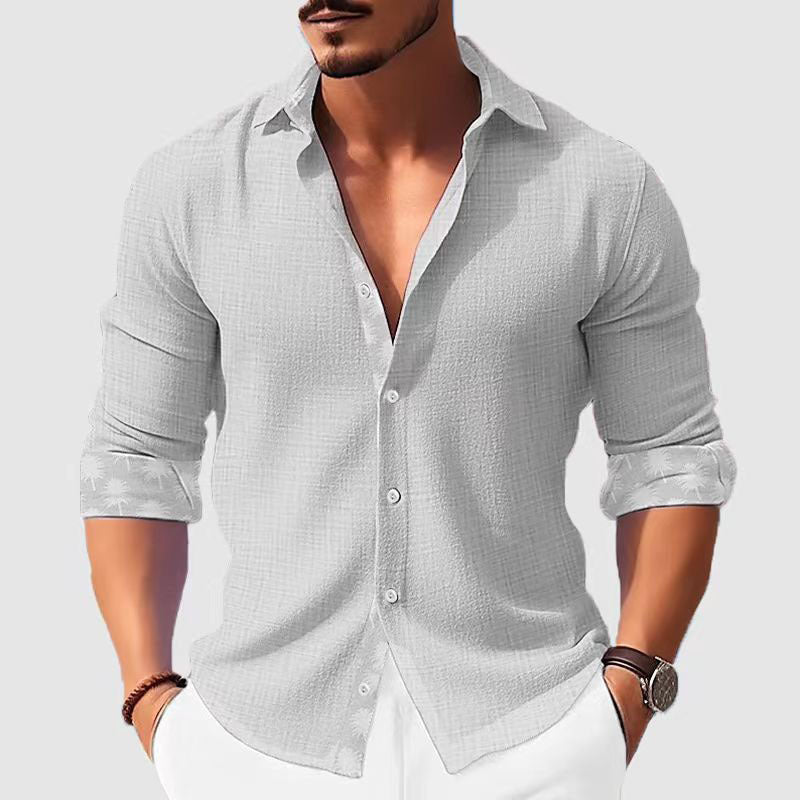 Printed Men's Clothing Fashion Long Sleeve Shirt UMAIR & HAYAT SELLER