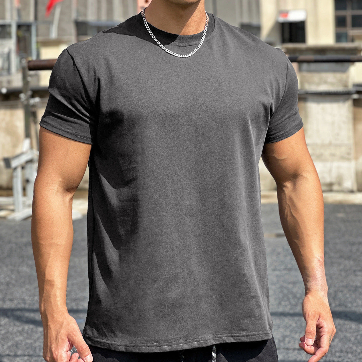 Muscle Sports Loose Cotton Fitness Short Sleeve Men UMAIR & HAYAT SELLER