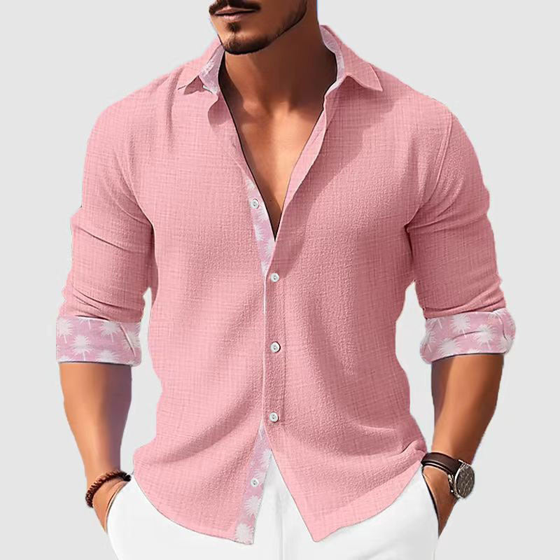 Printed Men's Clothing Fashion Long Sleeve Shirt UMAIR & HAYAT SELLER