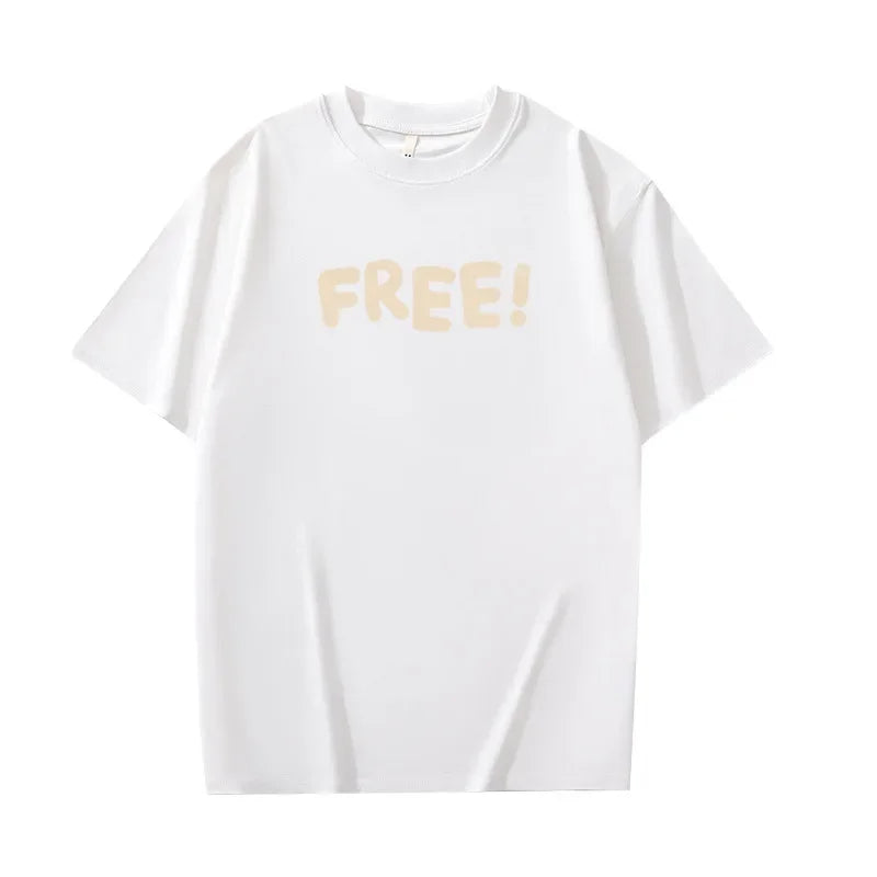Trendy Pure Cotton Short Sleeve Men's T-Shirt Loose Fit Versatile Casual Half Sleeve Summer Time Fashion Icon Printed Tops