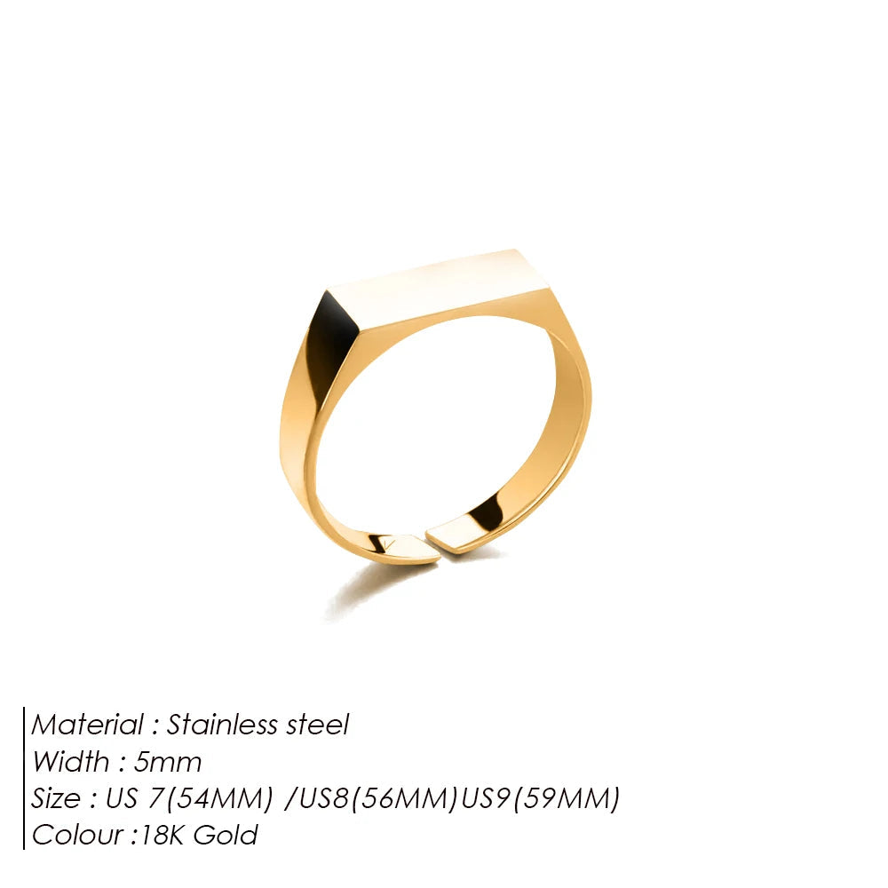 eManco Classic Men's Ring Simple Stainless Steel Gold UMAIR & HAYAT SELLER