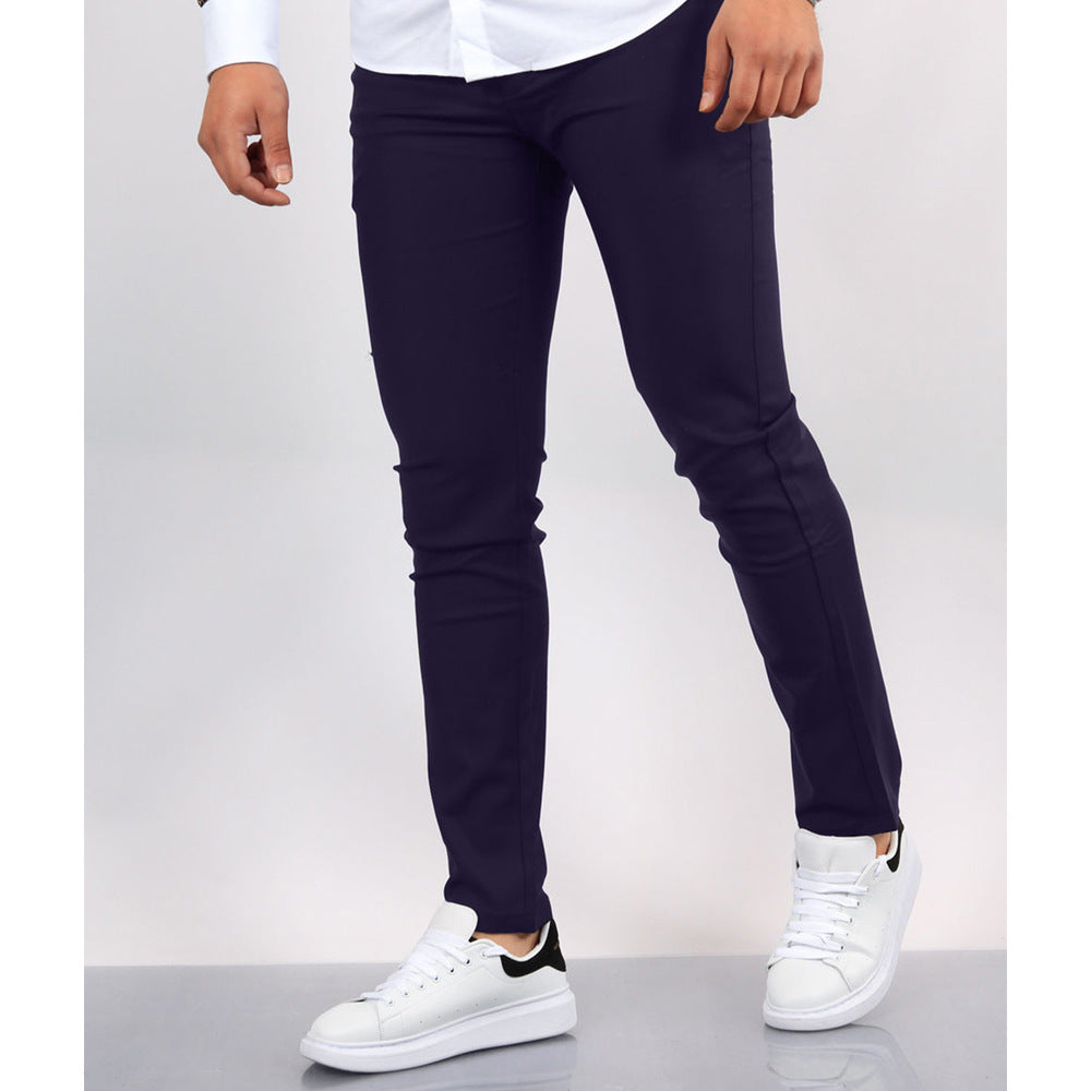 Men's Solid Color Faux Pocket Formal Casual Pants UMAIR & HAYAT SELLER