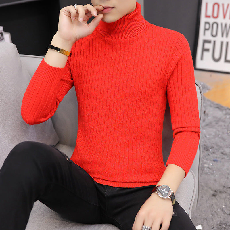 Slim-fit Sweater Men High Neck Bottoming T-shirt Sweater Men 1