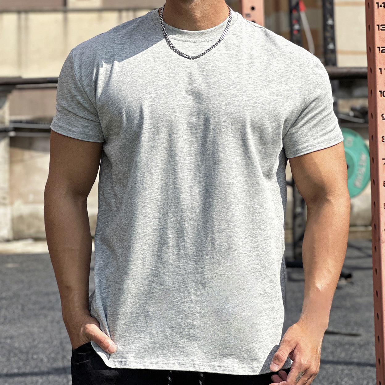 Muscle Sports Loose Cotton Fitness Short Sleeve Men UMAIR & HAYAT SELLER