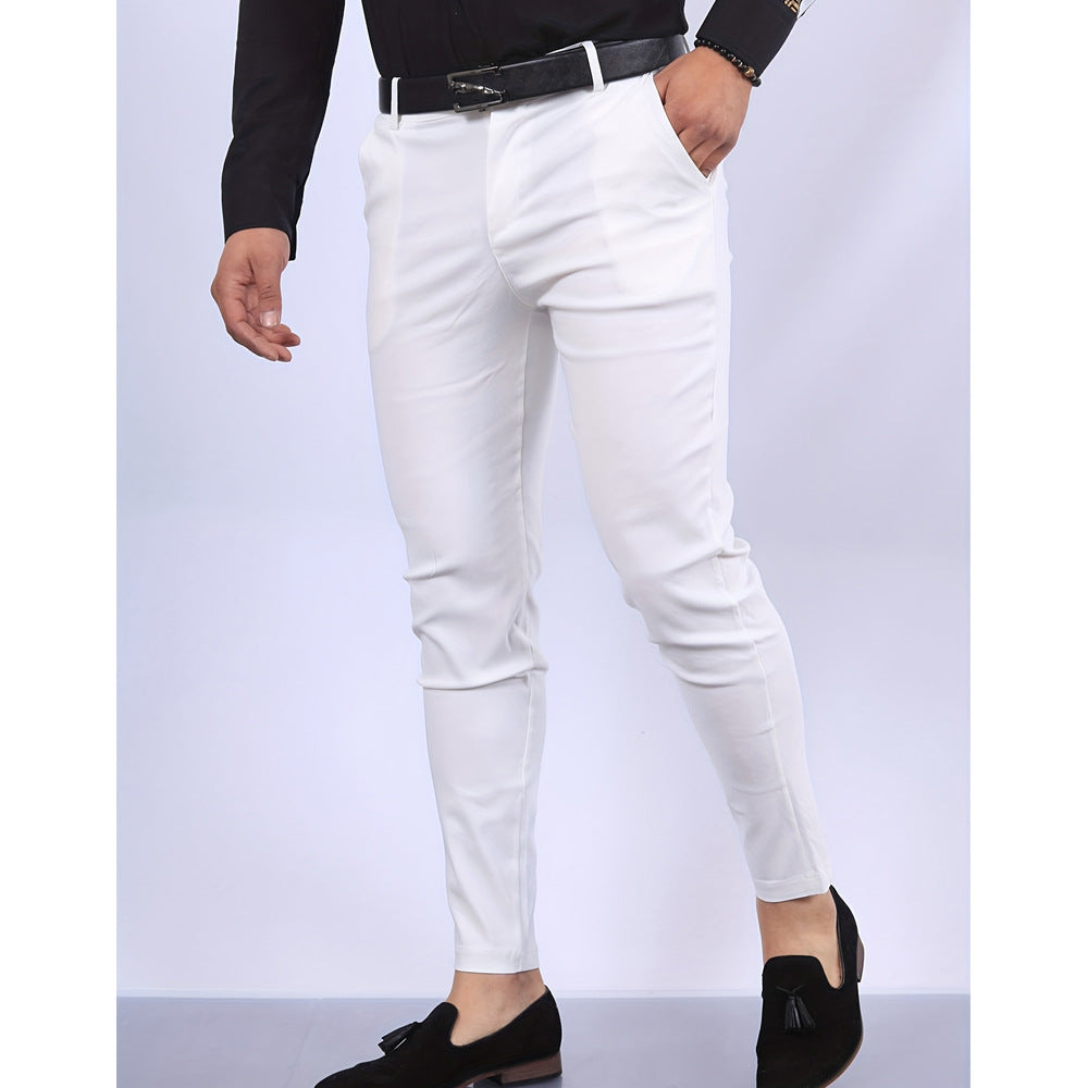 Men's Solid Color Faux Pocket Formal Casual Pants UMAIR & HAYAT SELLER