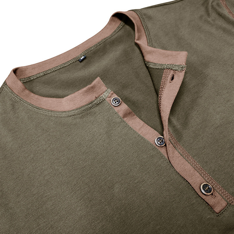 Fashion Short-sleeved Polo Shirt Summer Button V-neck T-shirt Tops Mens Clothing UMAIR & HAYAT SELLER