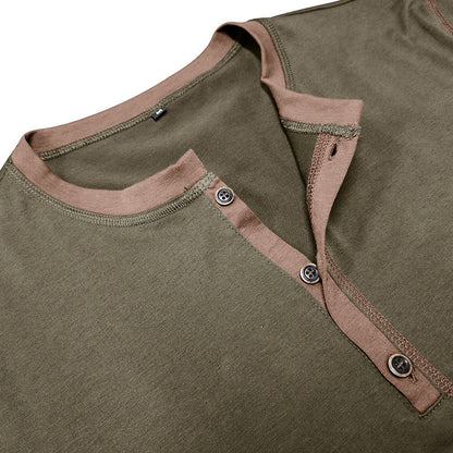 Fashion Short-sleeved Polo Shirt Summer Button V-neck T-shirt Tops Mens Clothing UMAIR & HAYAT SELLER