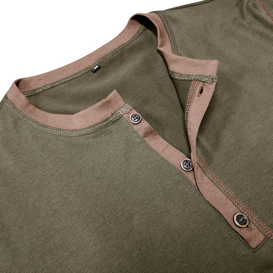 Fashion Short-sleeved Polo Shirt Summer Button V-neck T-shirt Tops Mens Clothing UMAIR & HAYAT SELLER