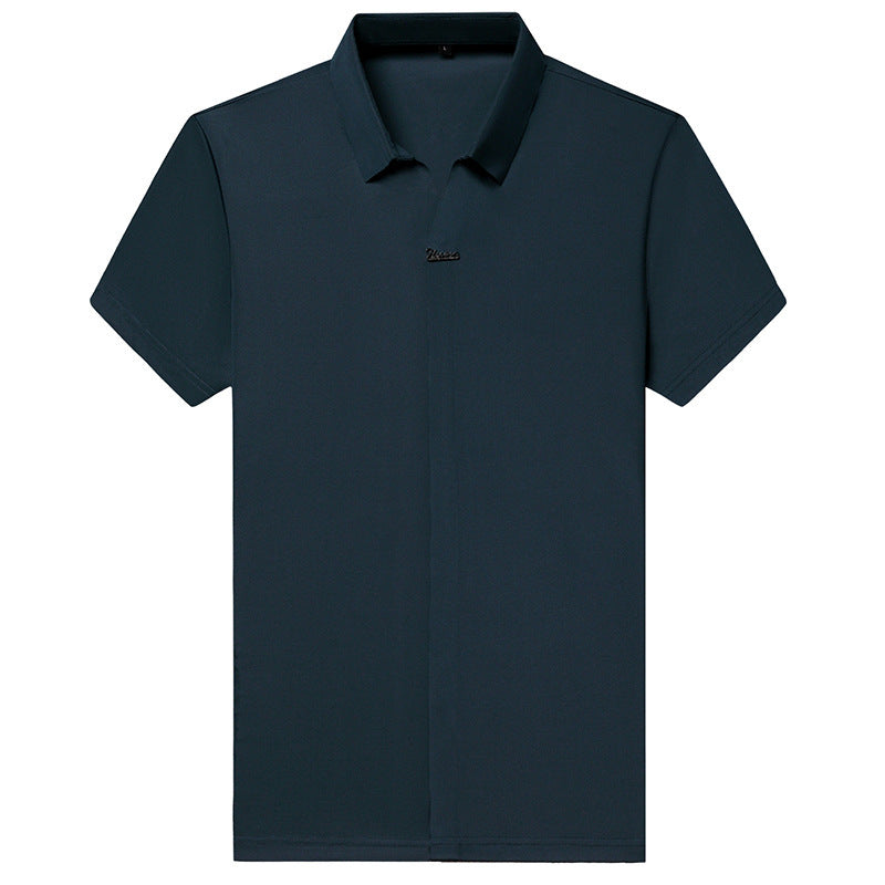 Ice Silk Short Sleeve Men's Fashion Casual Lapel 1