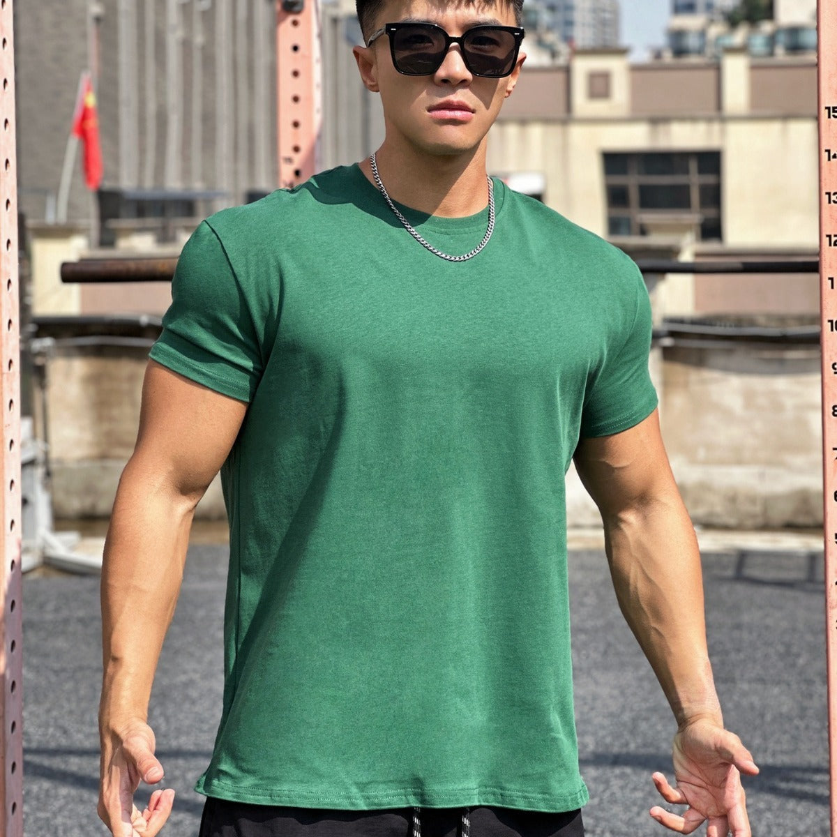 Muscle Sports Loose Cotton Fitness Short Sleeve Men UMAIR & HAYAT SELLER