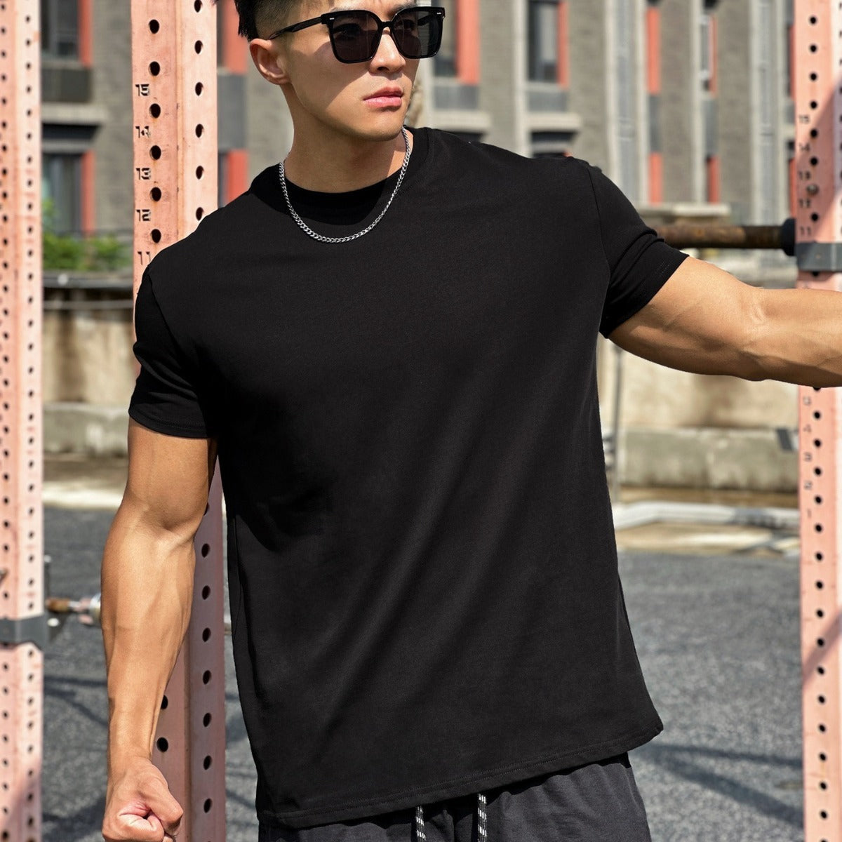 Muscle Sports Loose Cotton Fitness Short Sleeve Men UMAIR & HAYAT SELLER
