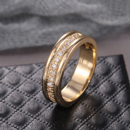 Simple Golden Sliver Rhinestones Ring Copper Plated RIngs Fashion Jewellery UMAIR & HAYAT SELLER