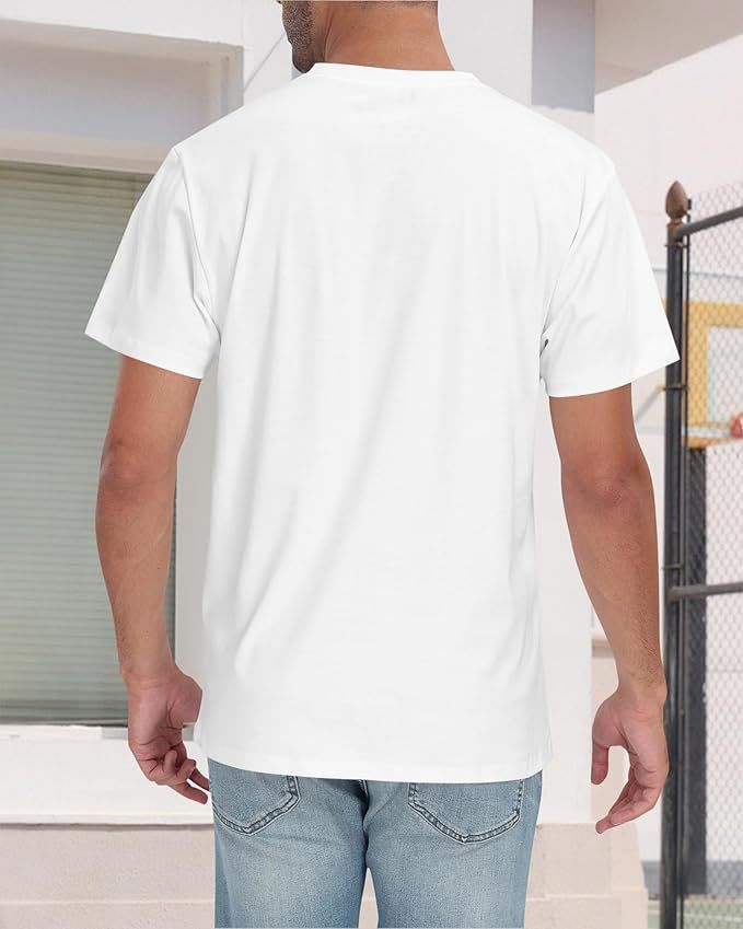 Neat White Basic Crewneck Short Sleeve Cotton Polyester Water Repellent Tops T Shirts Tee For Men UMAIR & HAYAT SELLER
