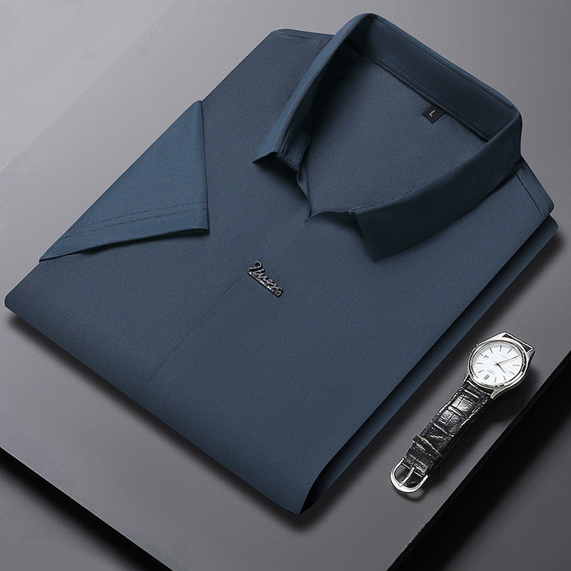 Ice Silk Short Sleeve Men's Fashion Casual Lapel 1