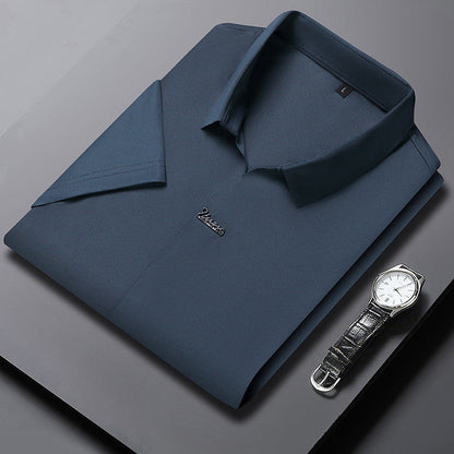 Ice Silk Short Sleeve Men's Fashion Casual Lapel 1