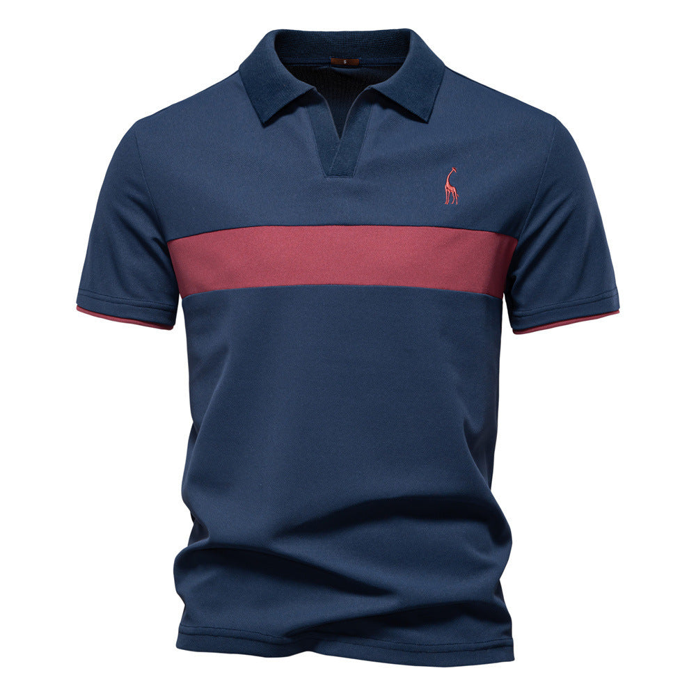 Deer Embroidered POLO Men's Lapel Short-sleeved T-shirt 1