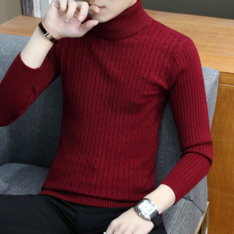 Slim-fit Sweater Men High Neck Bottoming T-shirt Sweater Men 1