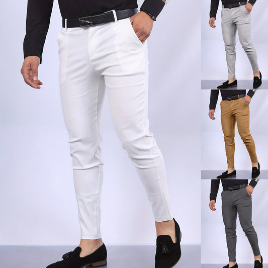 Men's Solid Color Faux Pocket Formal Casual Pants UMAIR & HAYAT SELLER