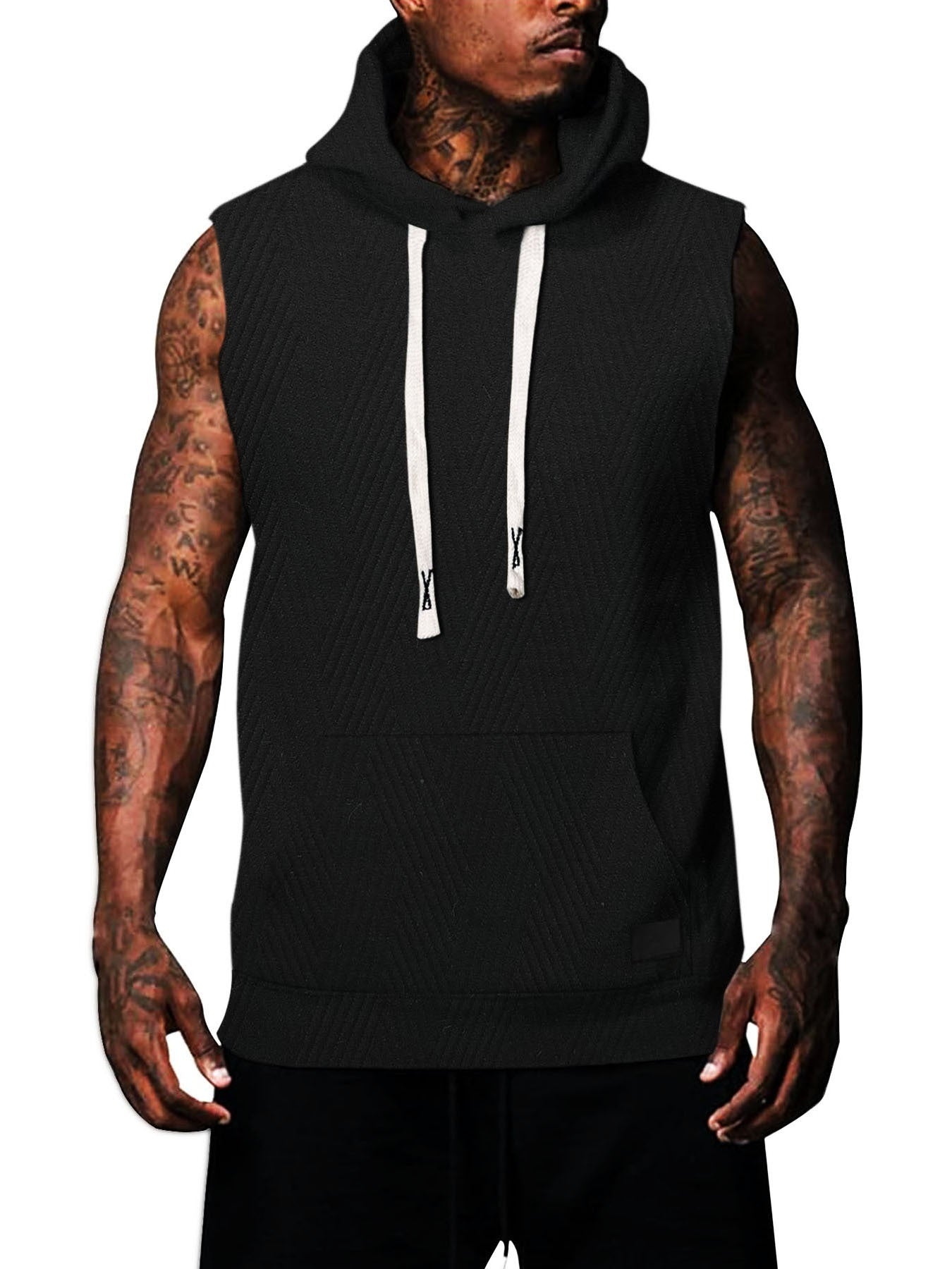 Sleeveless Vest Top Men's Waistcoat Hooded 1