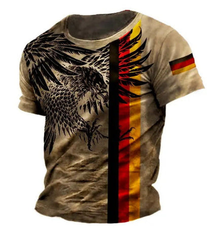 Printed Pattern Men's Short-sleeved T-shirt Casual Breathable Top UMAIR & HAYAT SELLER