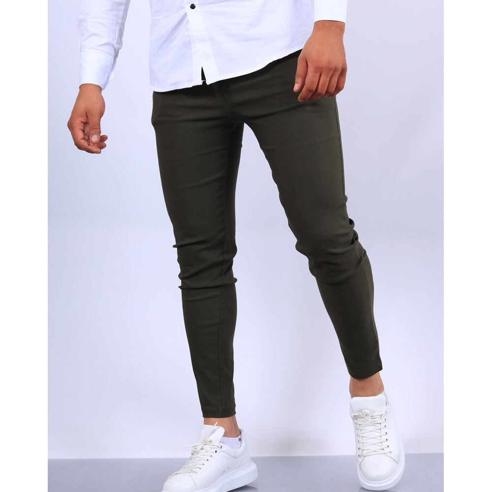 Men's Solid Color Faux Pocket Formal Casual Pants UMAIR & HAYAT SELLER