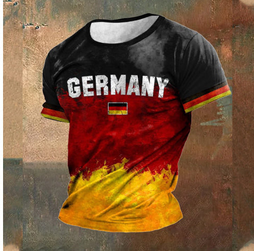 Printed Pattern Men's Short-sleeved T-shirt Casual Breathable Top UMAIR & HAYAT SELLER