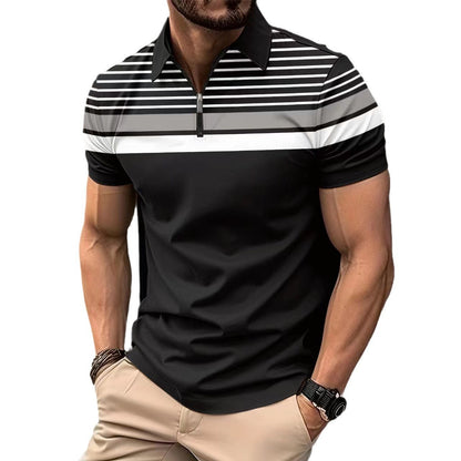 Business Striped Versatile T-shirt Men 1