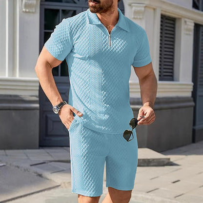 Fashion Personality Men's Shorts Casual Two-piece Suit 1