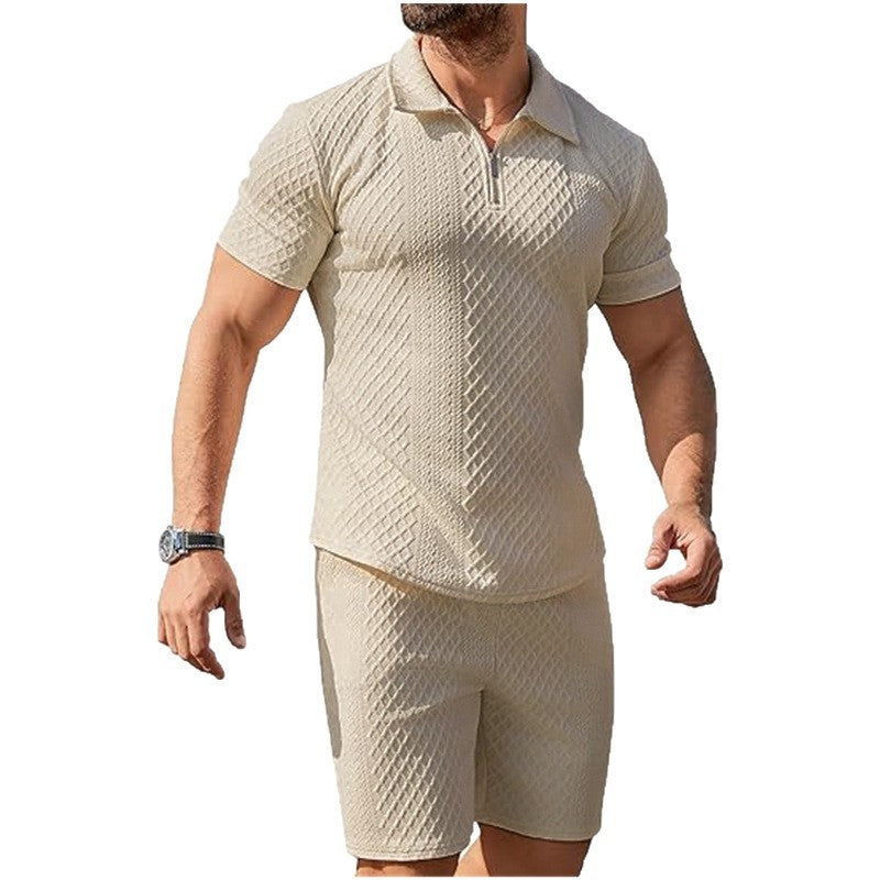 Fashion Personality Men's Shorts Casual Two-piece Suit 1