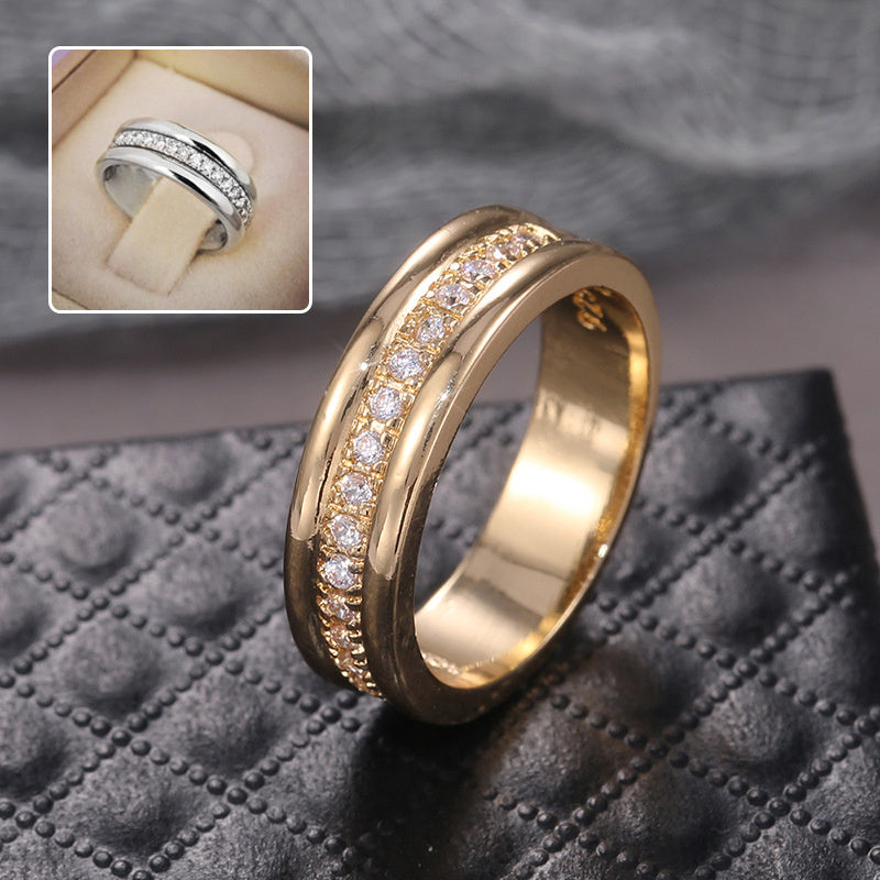 Simple Golden Sliver Rhinestones Ring Copper Plated RIngs Fashion Jewellery UMAIR & HAYAT SELLER