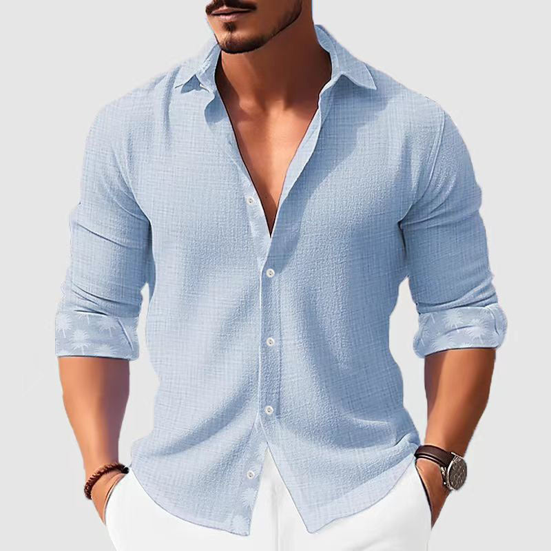 Printed Men's Clothing Fashion Long Sleeve Shirt UMAIR & HAYAT SELLER