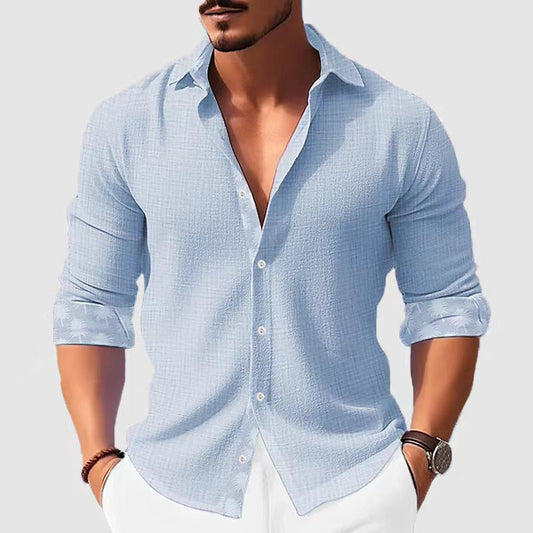 Printed Men's Clothing Fashion Long Sleeve Shirt UMAIR & HAYAT SELLER