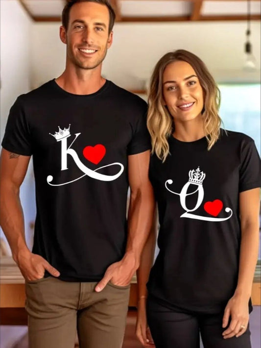Love Valentine'S Day T-Shirt,   Couple T-Shirt, Couple Christmas, Fashion Casual T-Shirt, Short-Sleeved T-Shirt UMAIR & HAYAT SELLER