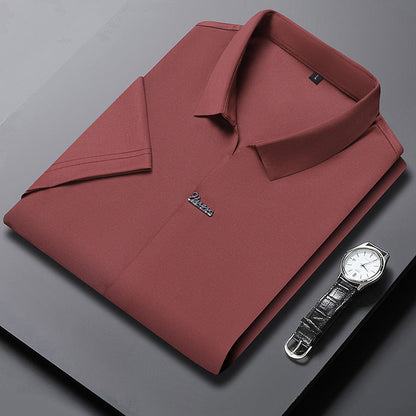 Ice Silk Short Sleeve Men's Fashion Casual Lapel 1