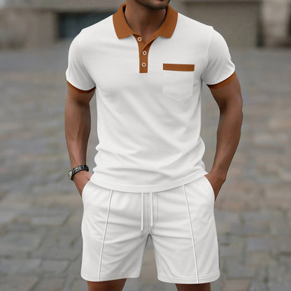 Summer New Men's Waffle Lapel Suit 1