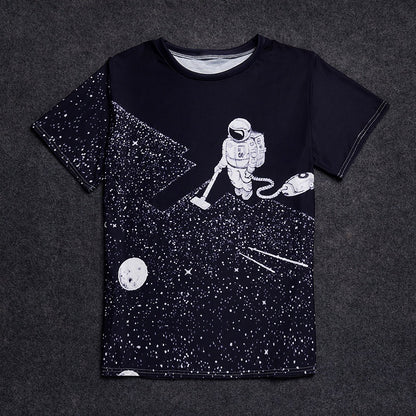 Men Space Odyssey Astronaut Print T-shirt