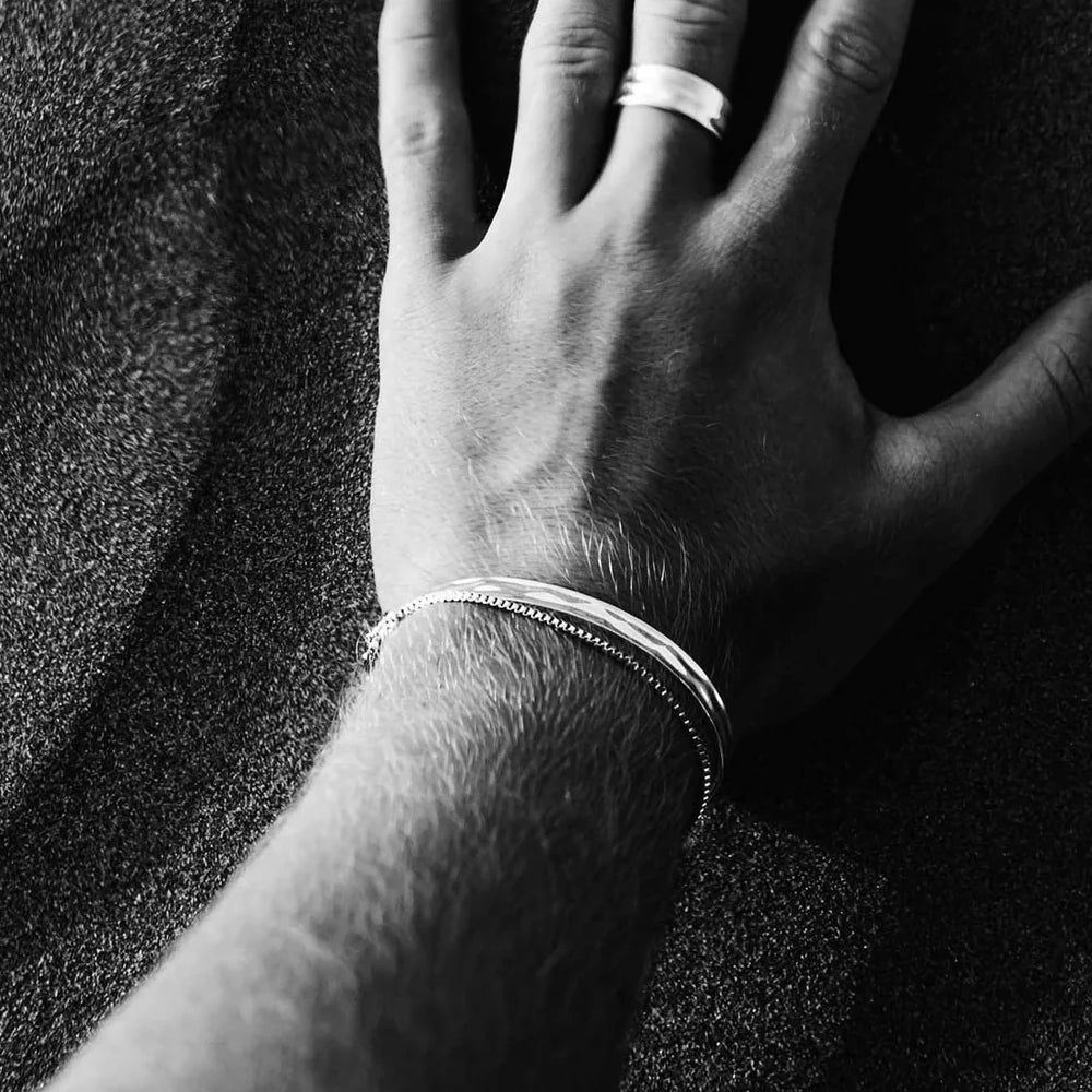 eManco Stainless Steel Polished Design C Shape 6MM Wide Bangle  Men UMAIR & HAYAT SELLER