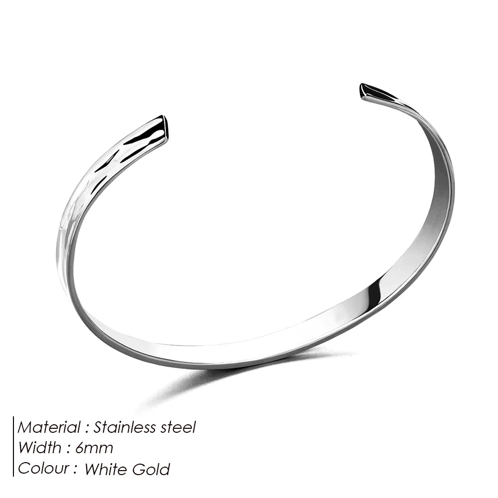 eManco Stainless Steel Polished Design C Shape 6MM Wide Bangle  Men UMAIR & HAYAT SELLER