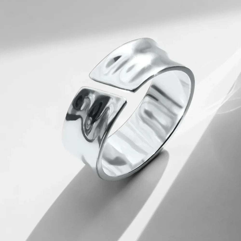 eManco Stainless Steel Gold-Plated Fashion Wide Ring Simple Punk Style Suitable UMAIR & HAYAT SELLER