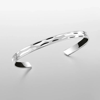 eManco Stainless Steel Polished Design C Shape 6MM Wide Bangle  Men UMAIR & HAYAT SELLER