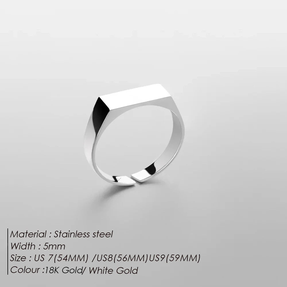 eManco Classic Men's Ring Simple Stainless Steel Gold UMAIR & HAYAT SELLER