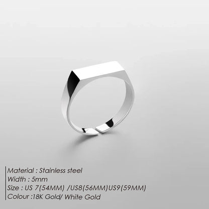 eManco Classic Men's Ring Simple Stainless Steel Gold UMAIR & HAYAT SELLER