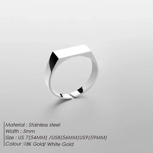 eManco Classic Men's Ring Simple Stainless Steel Gold UMAIR & HAYAT SELLER