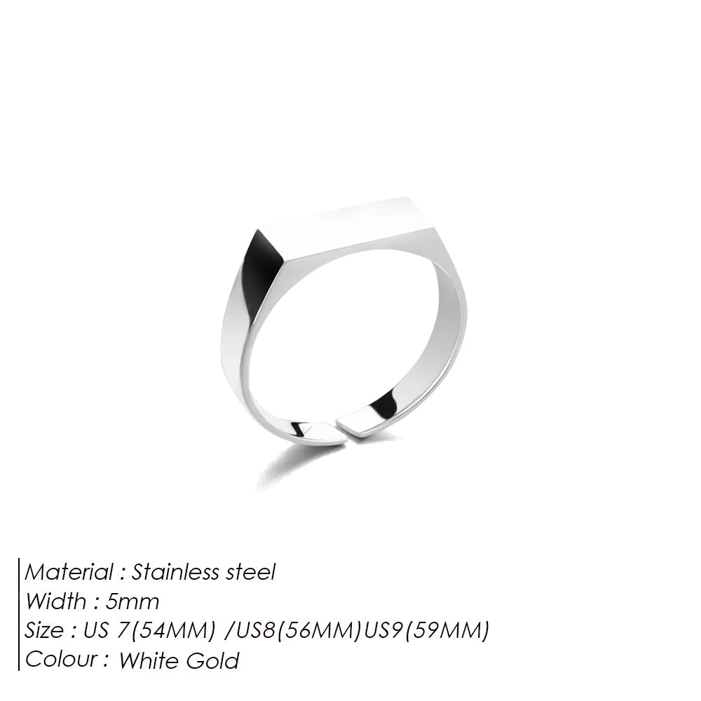 eManco Classic Men's Ring Simple Stainless Steel Gold UMAIR & HAYAT SELLER