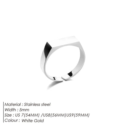 eManco Classic Men's Ring Simple Stainless Steel Gold UMAIR & HAYAT SELLER